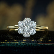 Antique Edwardian Diamond Daisy Cluster Ring 0.35ct Total