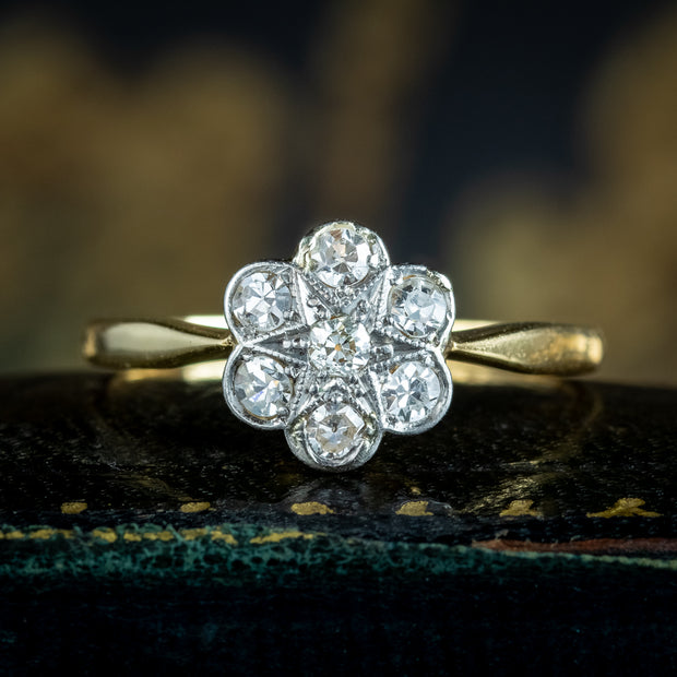 Antique Edwardian Diamond Daisy Cluster Ring 0.35ct Total