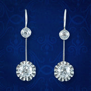 Antique Edwardian Diamond Drop Earrings 1.2ct Total