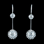 Antique Edwardian Diamond Drop Earrings 1.2ct Total