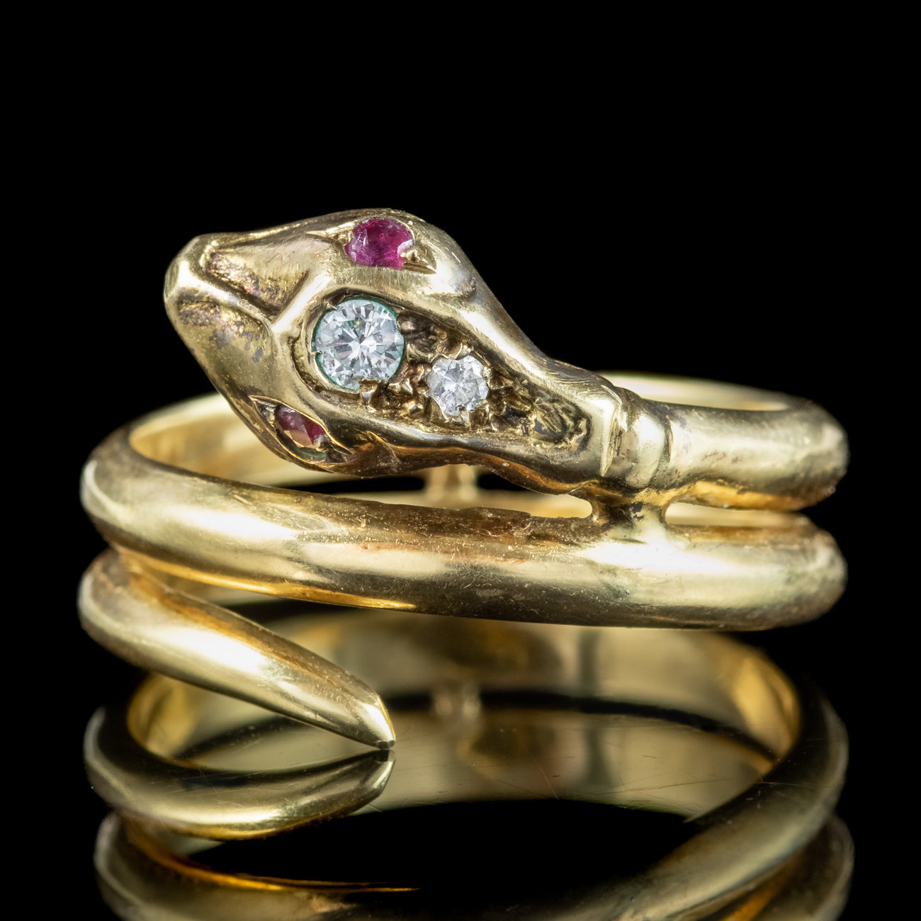 Edwardian French Diamond Snake Ring | – Laurelle Antique Jewellery