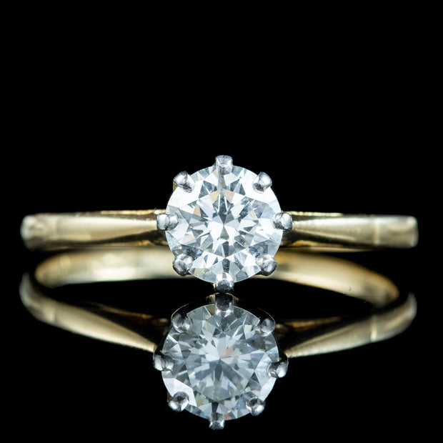 Antique Edwardian Diamond Solitaire Ring 0.85ct Diamond