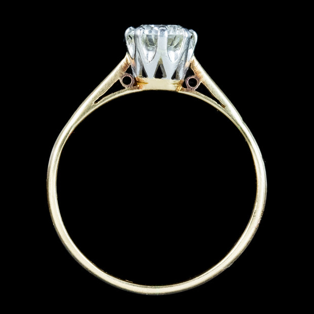 Antique Edwardian Diamond Solitaire Ring 0.85ct Diamond