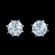 Antique Edwardian Diamond Stud Earrings 18ct Gold 0.80ct Total