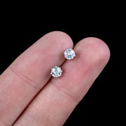 Antique Edwardian Diamond Stud Earrings 18ct Gold 0.80ct Total