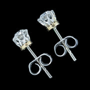 Antique Edwardian Diamond Stud Earrings 18ct Gold 0.80ct Total