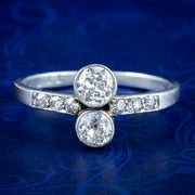 Antique Edwardian Diamond Toi Et Moi Ring 1.25ct Total