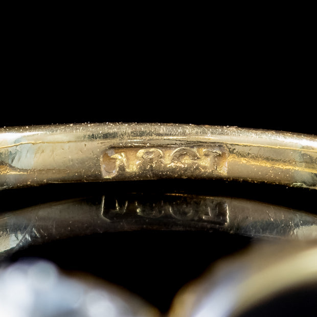 Antique Edwardian Diamond Toi Et Moi Twist Ring 1.3ct Of Diamond With Box