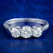 Antique Edwardian Diamond Trilogy Ring 0.74ct Total