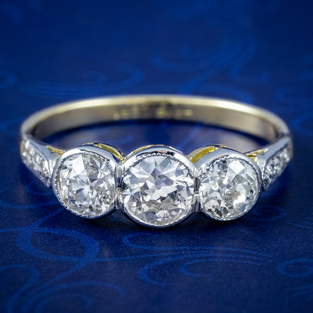 Antique Edwardian Art Deco 1.00ct Old European Platinum Diamond Engagement  Ring - petersuchyjewelers