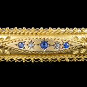 Antique Edwardian Etruscan Sapphire Diamond Bangle Dated 1911