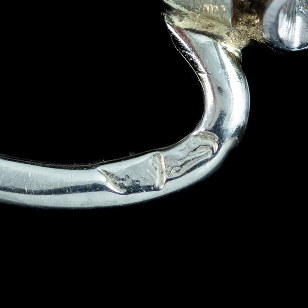 Antique Edwardian French Diamond Earrings 18ct Gold 1ct Total