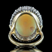 Antique Edwardian Opal Diamond Cluster Ring 20ct Opal