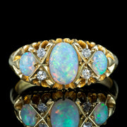 Antique Edwardian Opal Diamond Ring Dated 1906