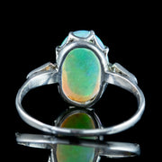 Antique Edwardian Opal Diamond Ring 3.5ct Natural Opal