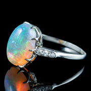 Antique Edwardian Opal Diamond Ring 3.5ct Natural Opal