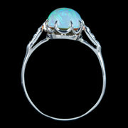 Antique Edwardian Opal Diamond Ring 3.5ct Natural Opal