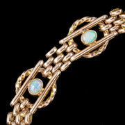 Antique Edwardian Opal Gate Bracelet 9ct Gold Dated 1905