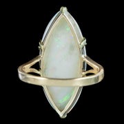 Antique Edwardian Opal Navette Ring 8ct Opal Dated 1914