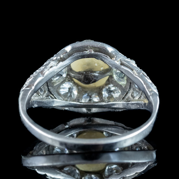 Antique Edwardian Pearl Diamond Cluster Ring 1.1ct Diamond