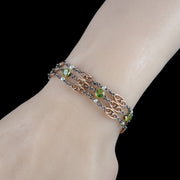 Antique Edwardian Peridot Pearl Bracelet 