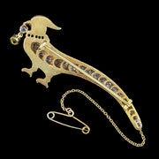 Antique Edwardian Pheasant Brooch Diamond Emerald 18ct Gold 