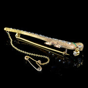 Antique Edwardian Pheasant Brooch Diamond Emerald 18ct Gold 