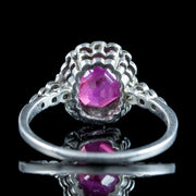 Antique Edwardian Ruby Diamond Cluster Ring 1ct Ruby