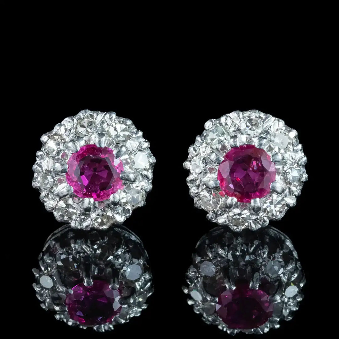 18k Modern 925 Sterling Silver Red Topaz Stone Studs, 4g At Rs 750/pair In Jaipur - Foto 3