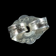 Antique Edwardian Ruby Diamond Cluster Stud Earrings 