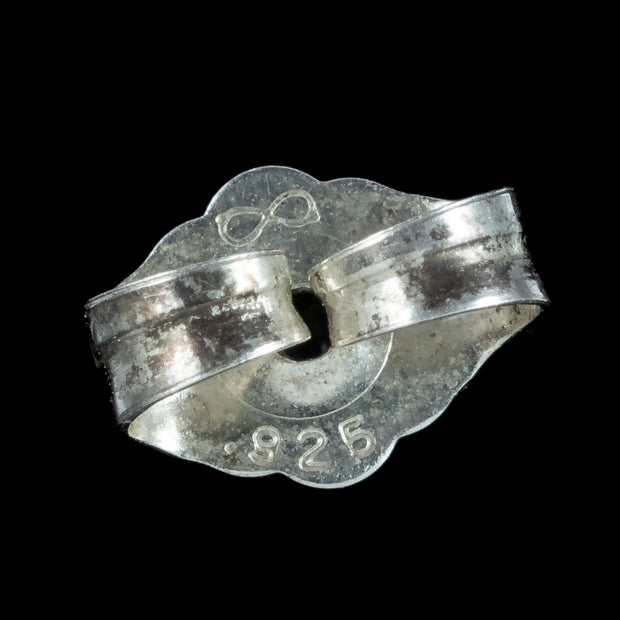 Antique Edwardian Ruby Diamond Cluster Stud Earrings 