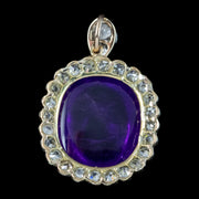 Antique Edwardian Russian Amethyst Diamond Pendant 16ct Amethyst 