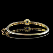 Antique Edwardian Sapphire Diamond Bangle 18ct Gold