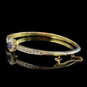 Antique Edwardian Sapphire Diamond Bangle 18ct Gold