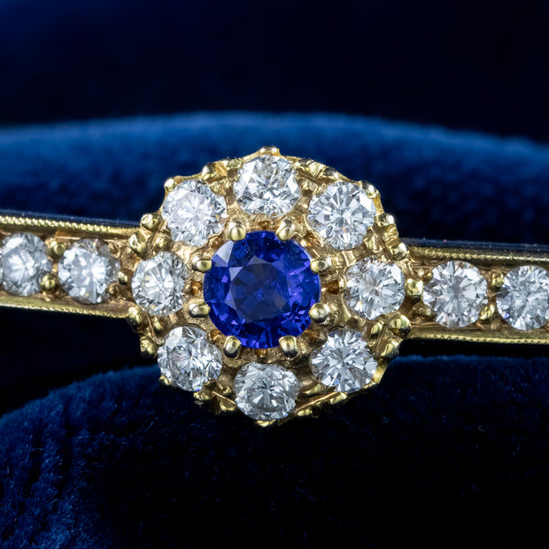 Antique Edwardian Sapphire Diamond Bangle 18ct Gold