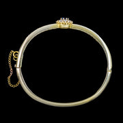 Antique Edwardian Sapphire Diamond Bangle 18ct Gold