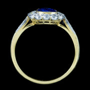 Antique Edwardian Sapphire Diamond Cluster Ring 1ct Blue Sapphire