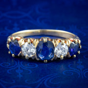 Antique Edwardian Sapphire Diamond Ring 1.2ct Sapphire