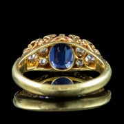 Antique Edwardian Sapphire Diamond Ring 1.3ct Blue Sapphire Dated 1903