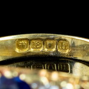 Antique Edwardian Sapphire Diamond Ring 1.3ct Blue Sapphire Dated 1903