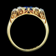 Antique Edwardian Sapphire Diamond Ring 1.3ct Blue Sapphire Dated 1903
