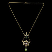 Antique Edwardian Suffragette Lavaliere Necklace 15ct Gold