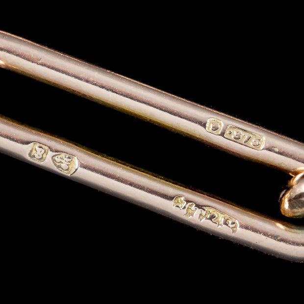 Antique Edwardian Trombone Albert Chain 9ct Gold Dated 1902