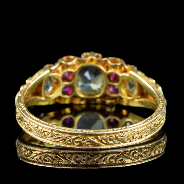 Antique Georgian Chrysoberyl Ruby Ring 