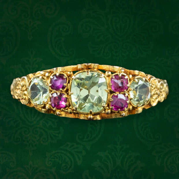 Antique Georgian Chrysoberyl Ruby Ring 