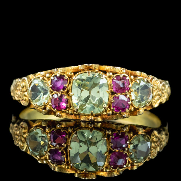 Antique Georgian Chrysoberyl Ruby Ring 