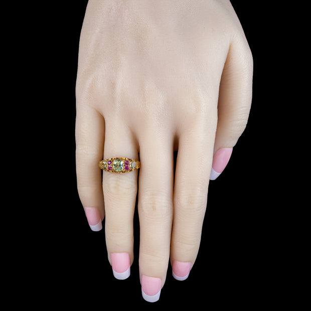 Antique Georgian Chrysoberyl Ruby Ring 