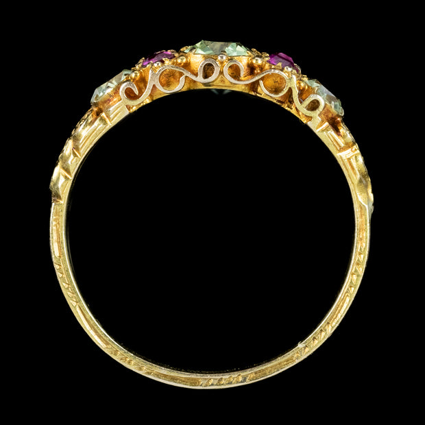 Antique Georgian Chrysoberyl Ruby Ring 