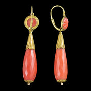 Antique Georgian Coral Day And Night Earrings 18ct Gold