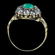 Antique Georgian Emerald Diamond Cluster Ring 